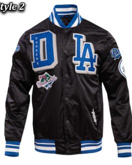 LA Dodgers Mashup Classic Rib Satin Jacket