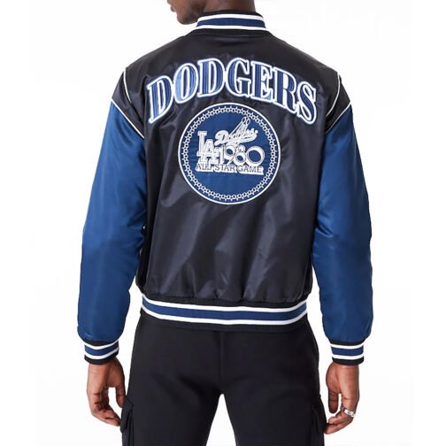LA Dodgers Navy and Blue Satin Jacket - Image 4