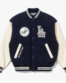 LA Dodgers Navy Varsity Baseball Jacket