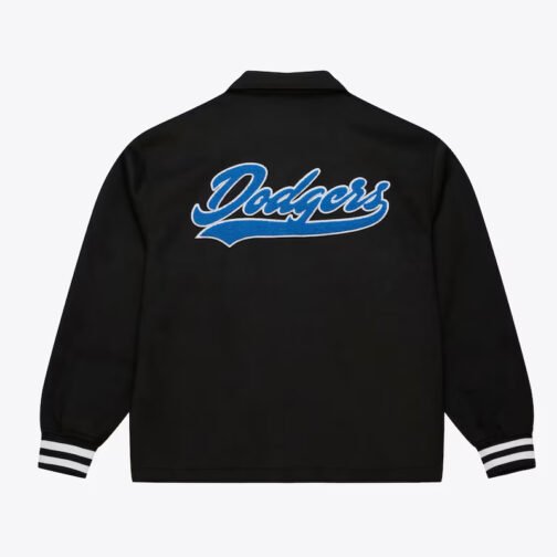 LA Dodgers Oversweep Black Varsity Wool Jacket - Image 2
