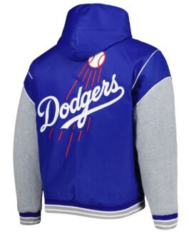 LA Dodgers Royal and Gray Hoodie Jacket