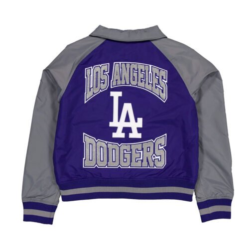 LA Dodgers Royal and Gray Throwback Jacket - Image 2