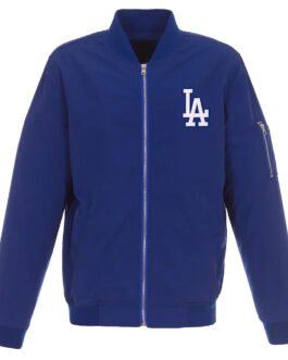 LA Dodgers Royal and Grey Nylon Bomber Jacket