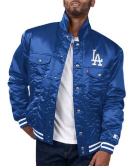 LA Dodgers Royal Silver Tab Trucker Jacket