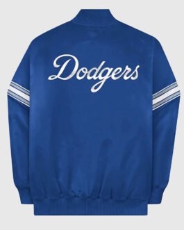 LA Dodgers Blue Full-Snap Varsity Satin Jacket