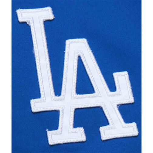 LA Dodgers Vintage Logo Royal Lightweight Satin Jacket - Image 3