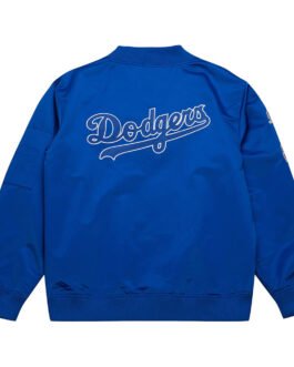 LA Dodgers Vintage Logo Royal Lightweight Satin Jacket