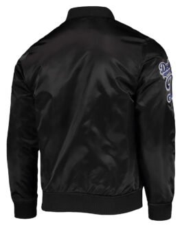 Wordmark LA Dodgers Black Satin Jacket