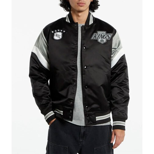 LA Kings Black Heavyweight Satin Jacket - Image 3