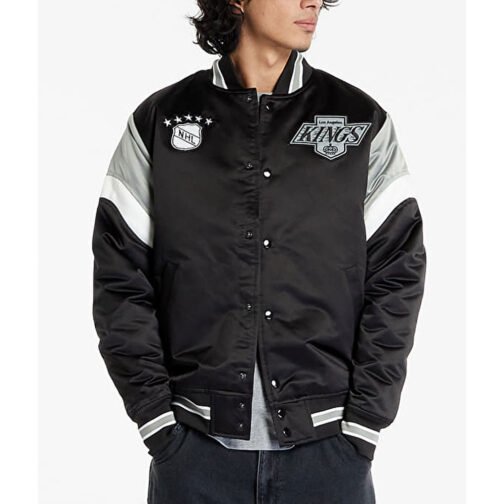 LA Kings Black Heavyweight Satin Jacket - Image 5