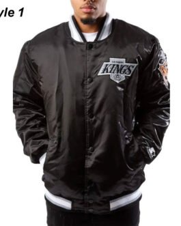 Los Angeles Kings Black Satin Jacket
