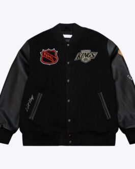 LA Kings Black Out Team Logo Varsity Jacket