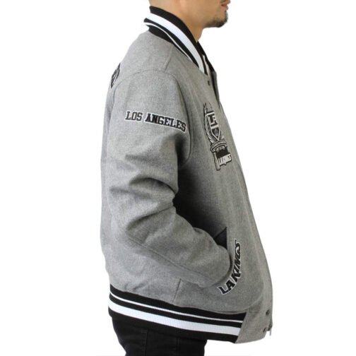 LA Kings Gray Varsity Wool Jacket - Image 4