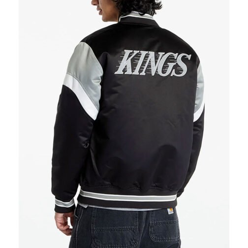 LA Kings Black Heavyweight Satin Jacket - Image 4