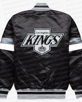LA Kings Home Game Black Varsity Satin Jacket