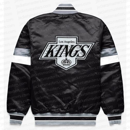 LA Kings Home Game Black Varsity Satin Jacket - Image 2