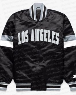 LA Kings Home Game Black Varsity Satin Jacket
