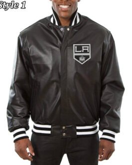 Varsity Los Angeles Kings Black Leather Jacket