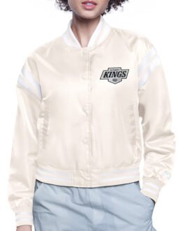 LA Kings Printed Logo Varsity Satin Jacket