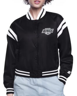 LA Kings Printed Logo Varsity Satin Jacket