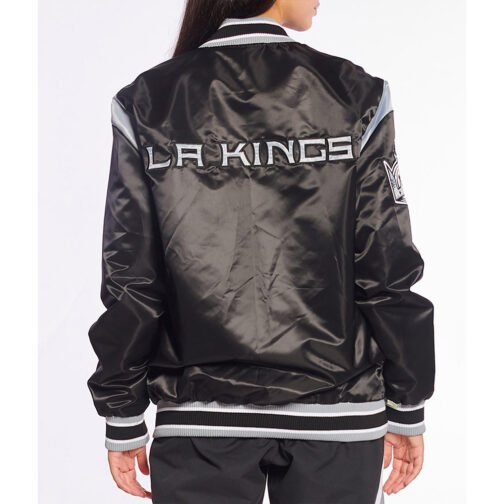 Los Angeles Kings Teddy Black Satin Jacket - Image 2