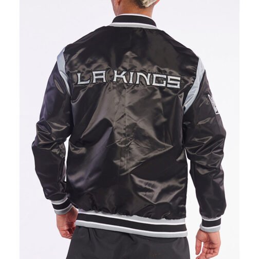 Los Angeles Kings Teddy Black Satin Jacket - Image 4