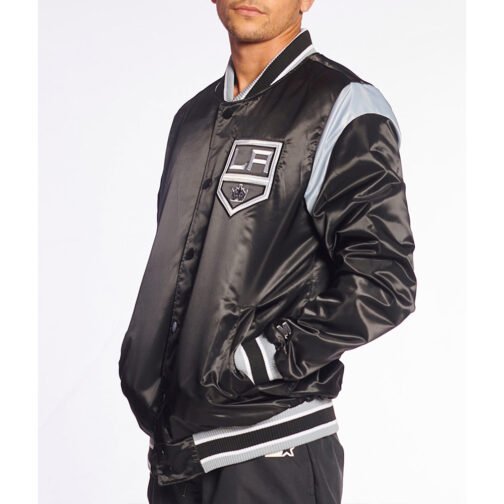 Los Angeles Kings Teddy Black Satin Jacket - Image 6