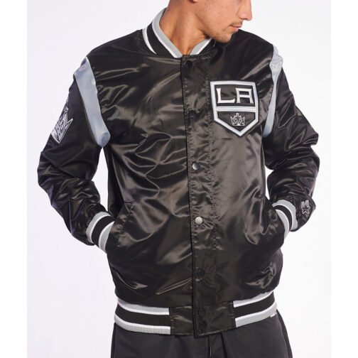 Los Angeles Kings Teddy Black Satin Jacket - Image 3
