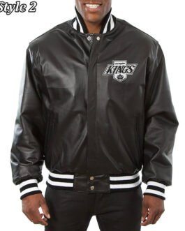 Varsity Los Angeles Kings Black Leather Jacket