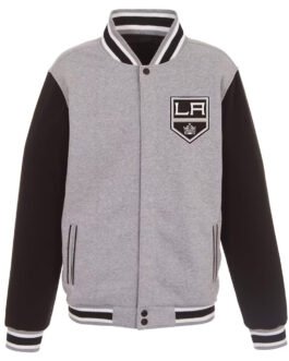 LA Kings Gray and Black Varsity Wool Jacket