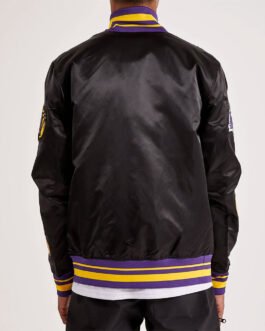 LA Lakers 17X Champions Black Varsity Satin Jacket