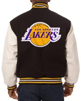 Los Angeles Lakers Domestic Black and White Varsity Jacket