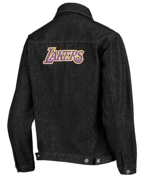 Denim Los Angeles Lakers Black Jacket - Image 2