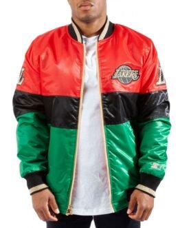 75th Anniversary LA Lakers Satin Color Block Jacket