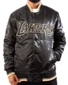 LA Lakers Black/Gold Satin Bomber Jacket