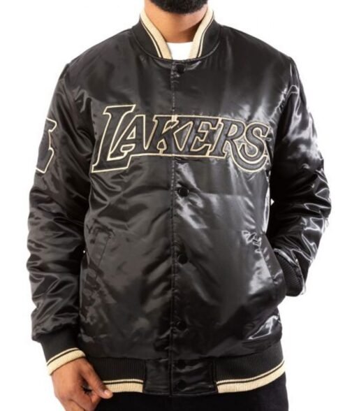 LA Lakers Black/Gold Satin Bomber Jacket