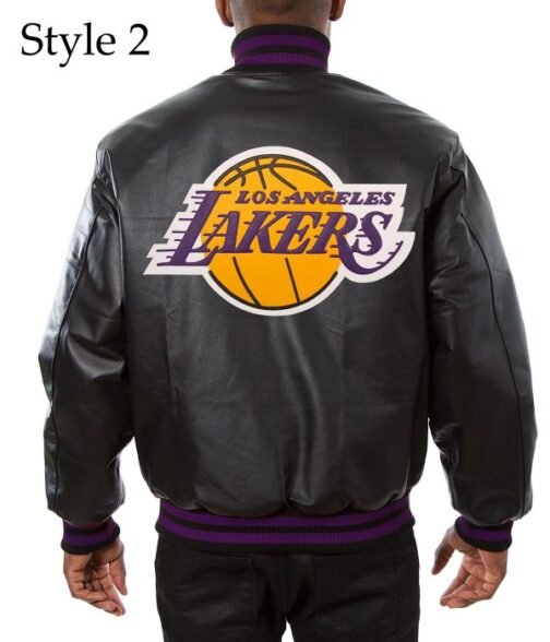 Varsity Los Angeles Lakers Black Leather Jacket - Image 4