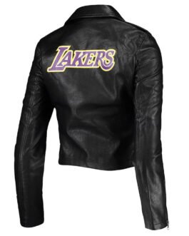 LA Lakers Black Moto Leather Jacket