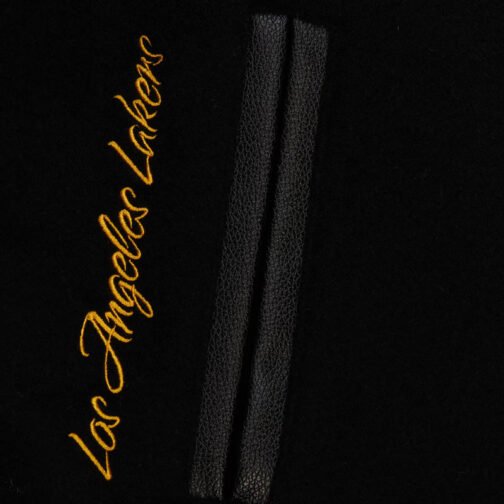 LA Lakers Black Out Vintage Logo Varsity Jacket - Image 6