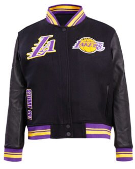 LA Lakers Cream Retro Classic Varsity Jacket