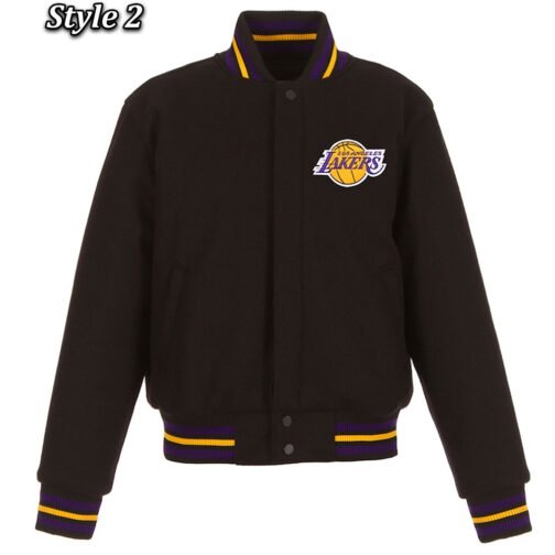 Varsity Los Angeles Lakers Black Wool Jacket - Image 2