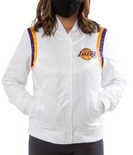 Starter Lakers Los Angeles Bomber Satin Jacket - Image 2