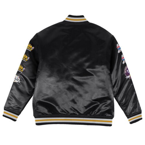 Los Angeles Lakers Champ City Black Satin Jacket - Image 3