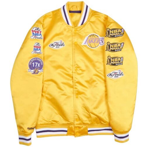 Champ City LA Lakers Yellow Satin Jacket - Image 3
