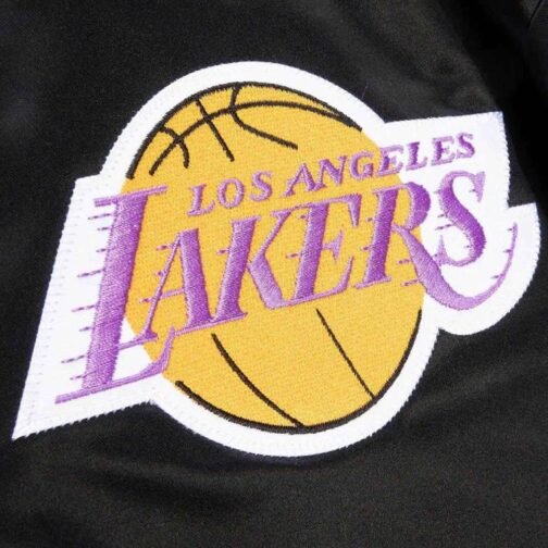 Los Angeles Lakers Champ City Black Satin Jacket - Image 9