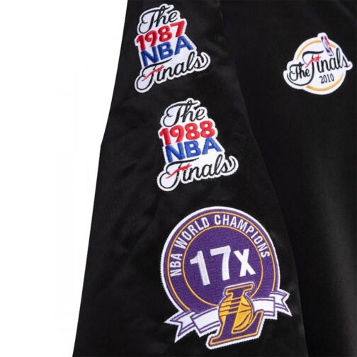Los Angeles Lakers Champ City Black Satin Jacket - Image 8