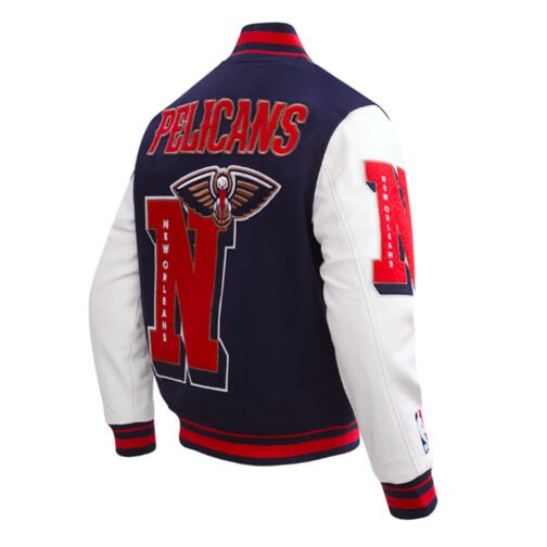 New Orleans Pelicans Mashup Classic Rib Varsity Jacket - Image 4
