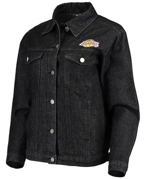 Denim Los Angeles Lakers Black Jacket