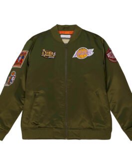 LA Lakers Flight Green Satin Jacket