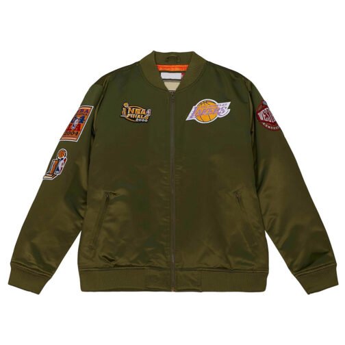 LA Lakers Flight Green Satin Jacket